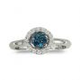 14k white gold blue topaz andwhite diamond ring